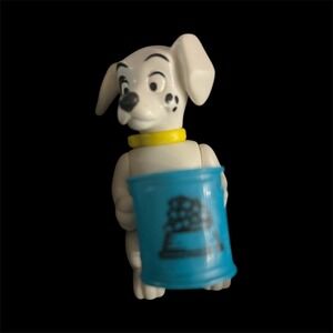 Disney 101 Dalmatians Dog Toy Figure Puppy With Food Bowl Collectible